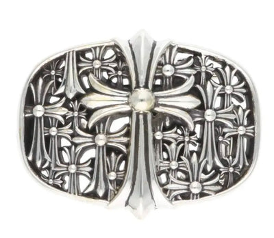 Chrome Heaets Cemetery Cross Buckle - Lightly Worn