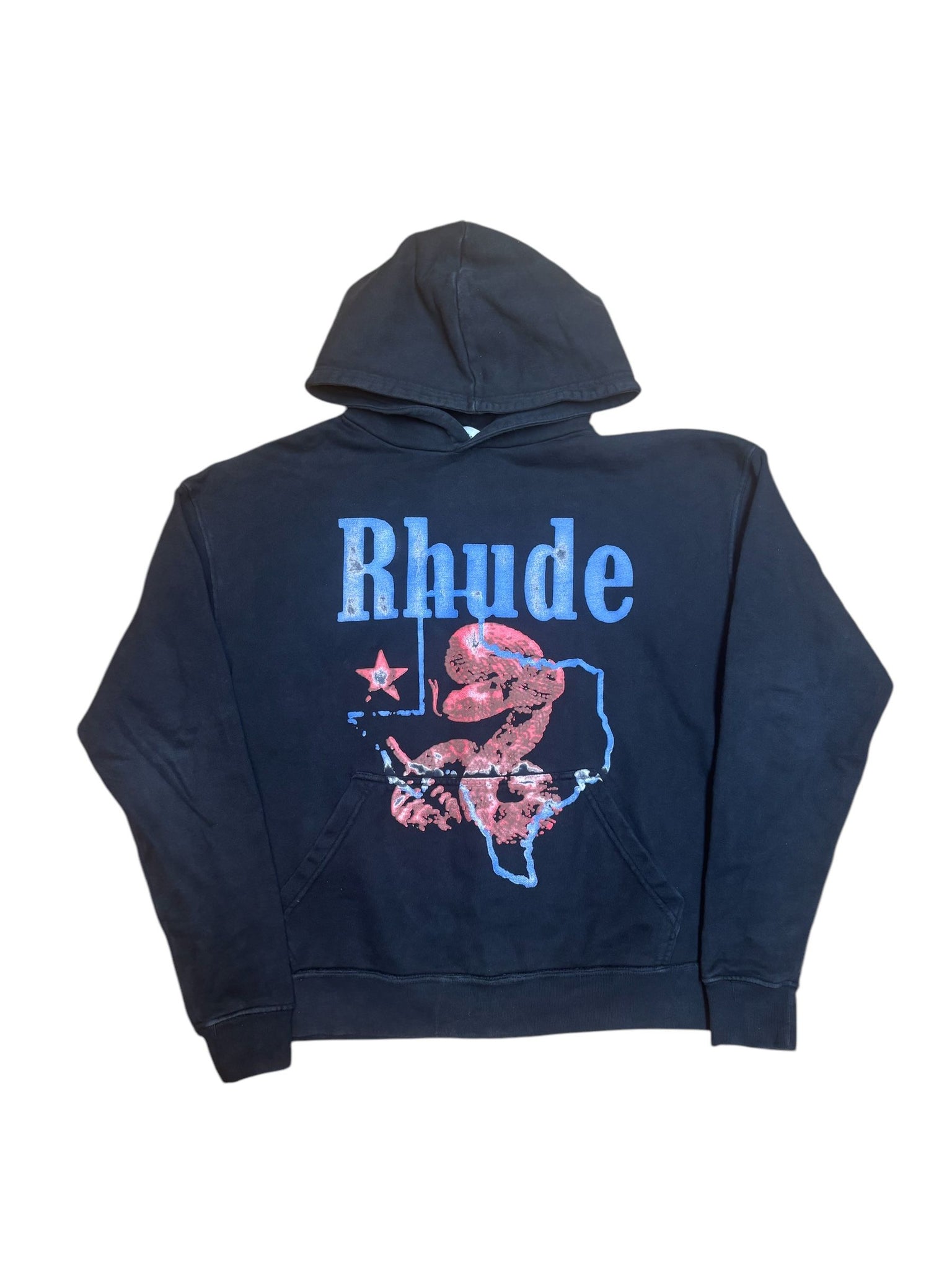 Rhude Texas Hoodie "Black" - Lightly Worn