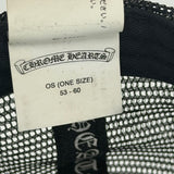 Chrome Hearts Cemetary Cross Leather Stitched Trucker Hat Black