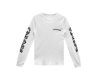 Chrome Hearts Scroll Logo Long Sleeve Thermal Shirt White