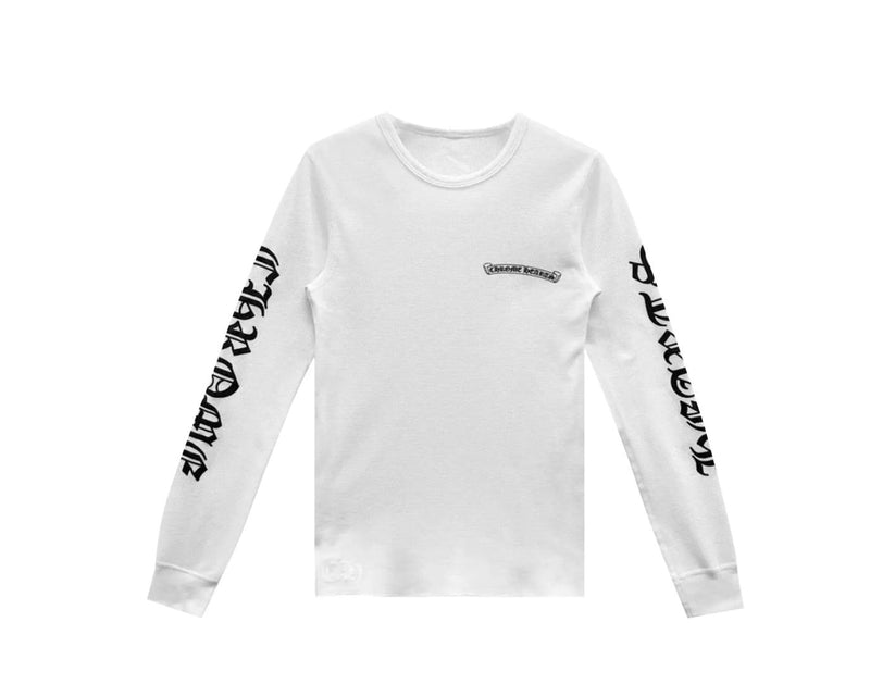 Chrome Hearts Scroll Logo Long Sleeve Thermal Shirt White