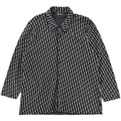 Dior Oblique Monogram Overshirt Jacquard Navy Blue - Lightly Worn
