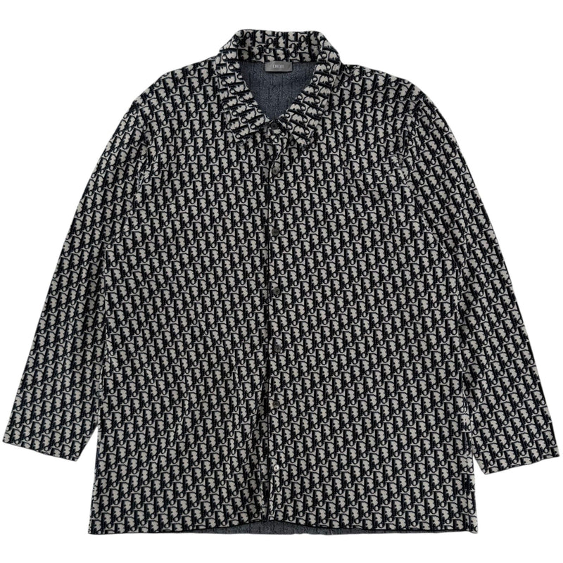 Dior Oblique Monogram Overshirt Jacquard Navy Blue - Lightly Worn
