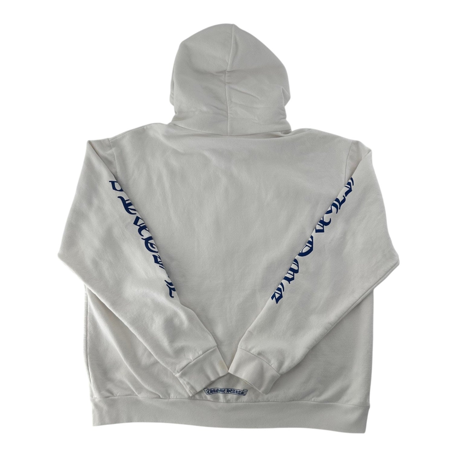 Chrome Hearts Vertical Logo Zip Hoodie White Blue
