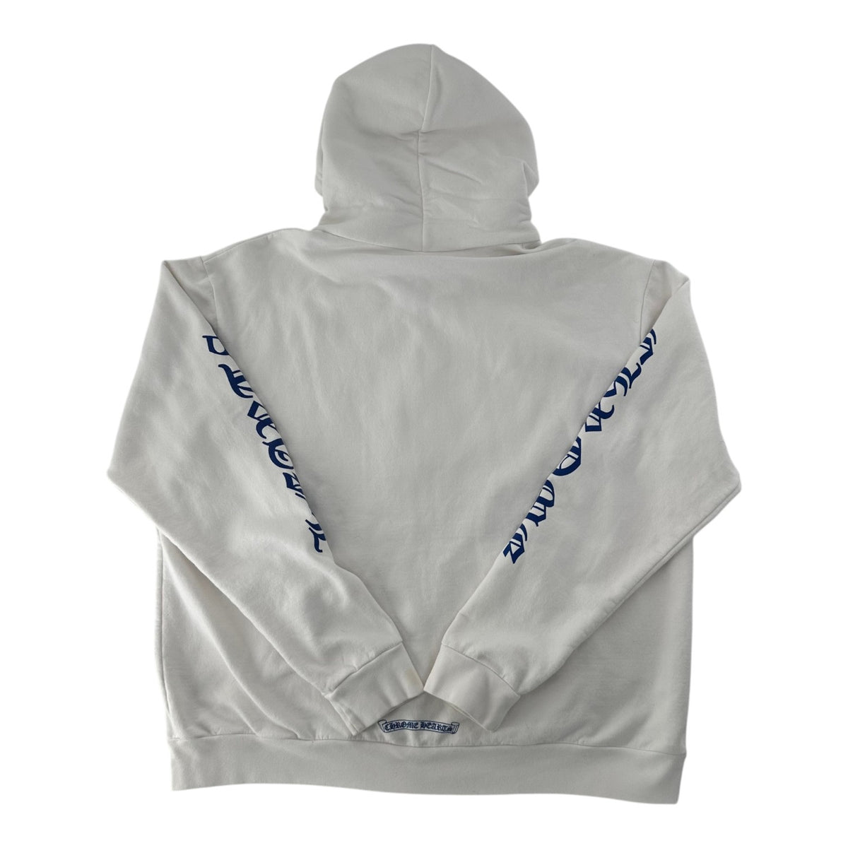 Chrome Hearts Vertical Logo Zip Hoodie White Blue