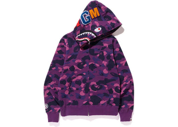 BAPE Color Camo Shark Full Zip  Hoodie Purple