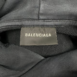 Balenciaga Tape Type Ripped Pocket Hoodie Black