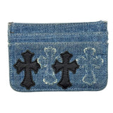 Chrome Hearts Double Side Cross Patch Denim Card Case Accessory