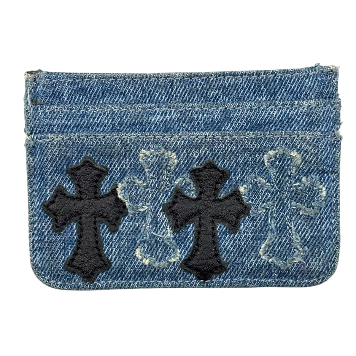 Chrome Hearts Double Side Cross Patch Denim Card Case Accessory