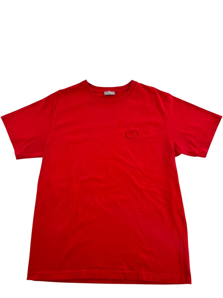 Dior Embriodery Logo Tee Red
