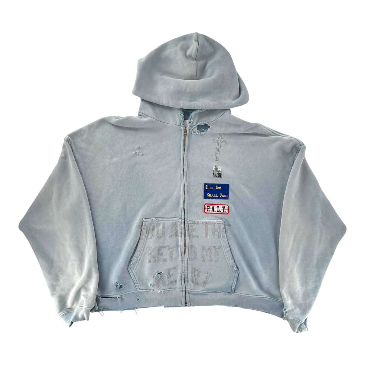 Paly Hollywood Zanucks Zip Hooded Sweatshirt Baby Blue