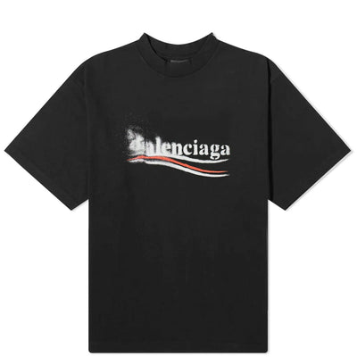 Balenciaga Political Campaign Stencil Shirt Faded Black - Lightly Worn