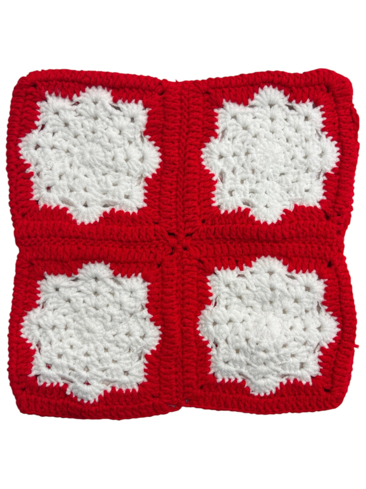 Arkyve Fiery Snowflake Crochet Cat Hat Red White