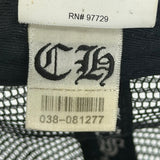 Chrome Hearts Cemetary Cross Leather Stitched Trucker Hat Black