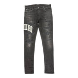 Amiri Varsity Logo Jeans Black