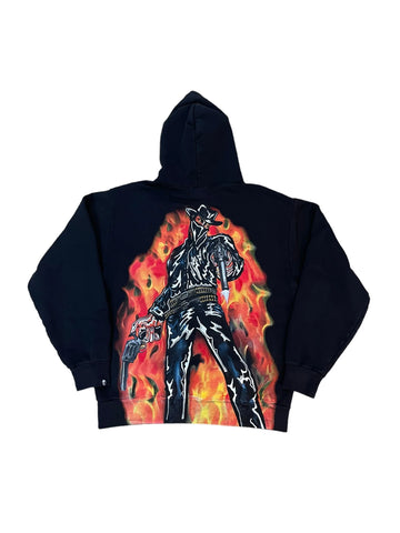 Warren Lotas Night Cowboy Fire Hoodie "Black"