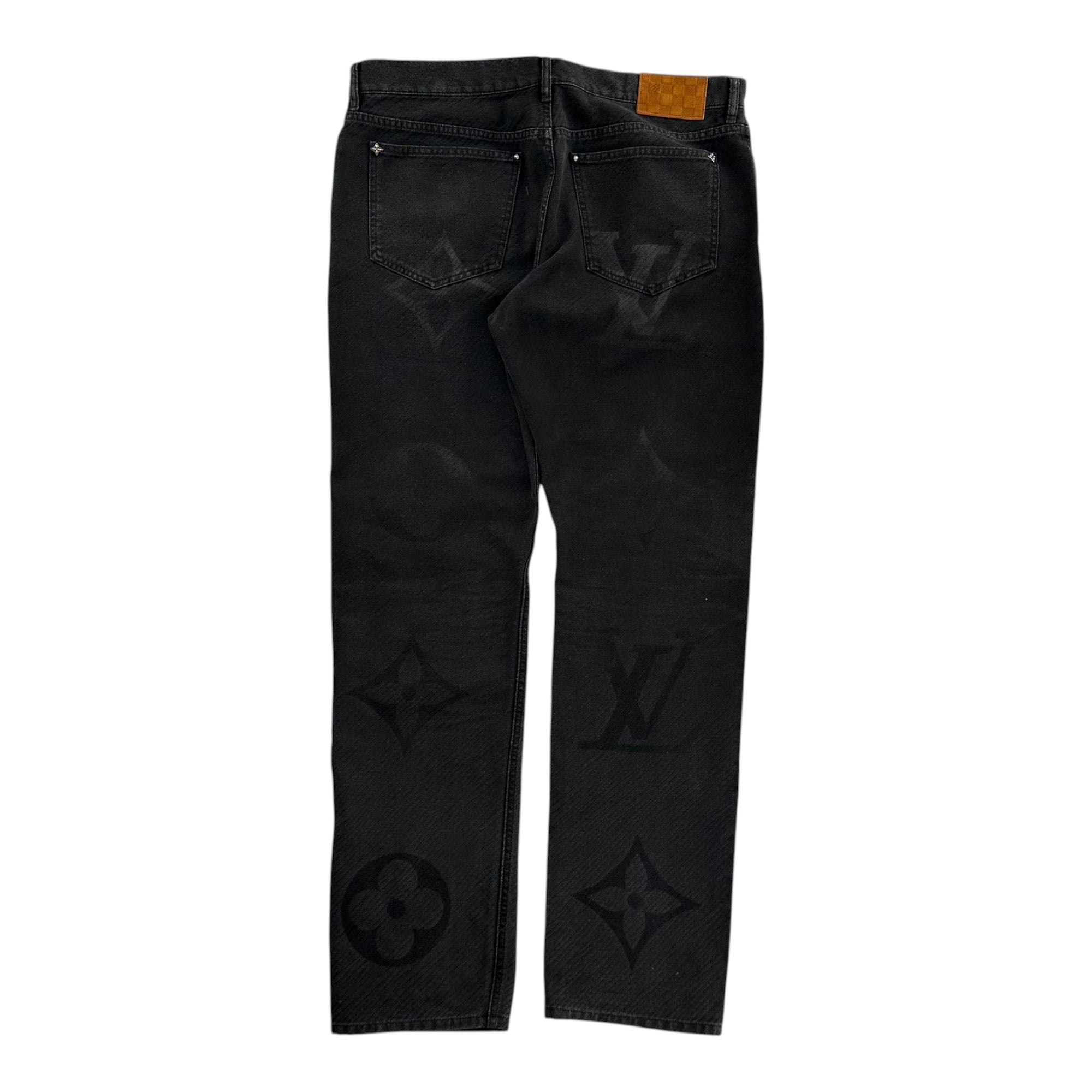 Louis Vuitton Monogram Denim Pants Black