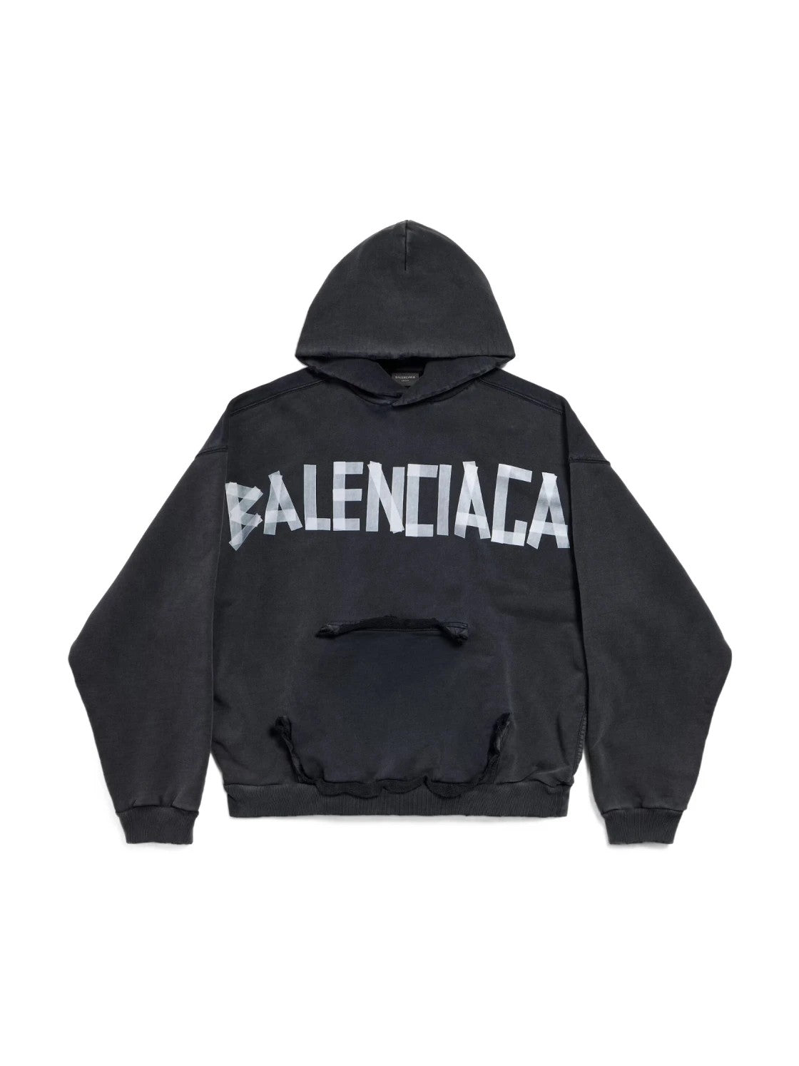 Balenciaga New Tape Type Hoodie Faded Black