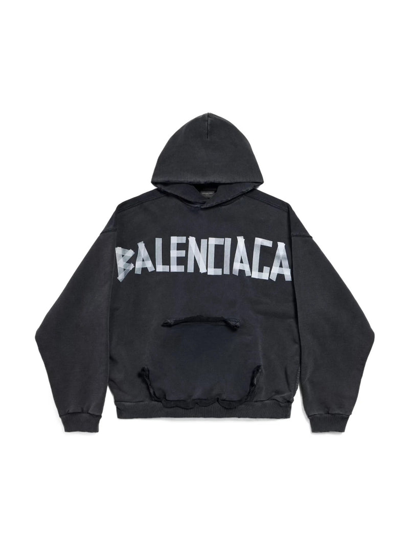 Balenciaga New Tape Type Hoodie Faded Black