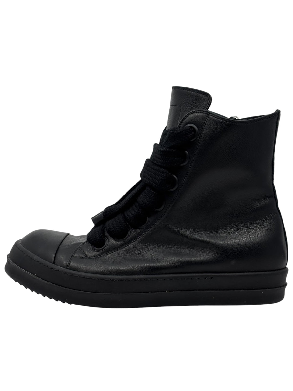Rick Owens Jumbo Lace High Top Sneakers All Black