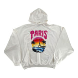Paris Tropical Round Hoodie Oversized White/pink