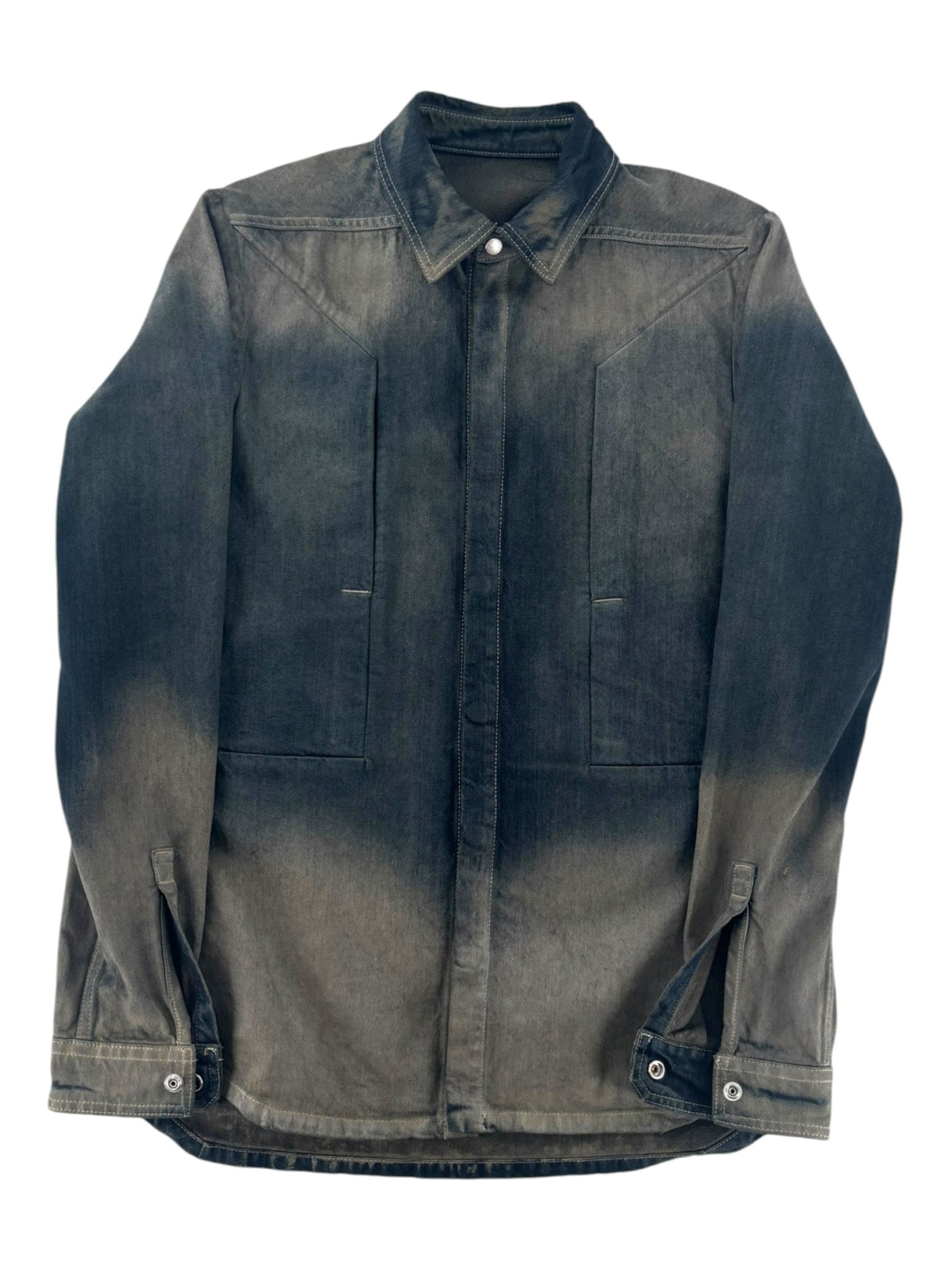 Rick Owens Fogpocket Denim Outershirt Darkdust