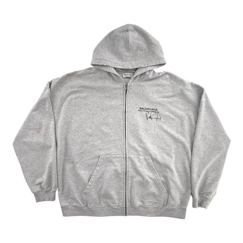 Balenciaga Music Zip Up Hoodie Grey