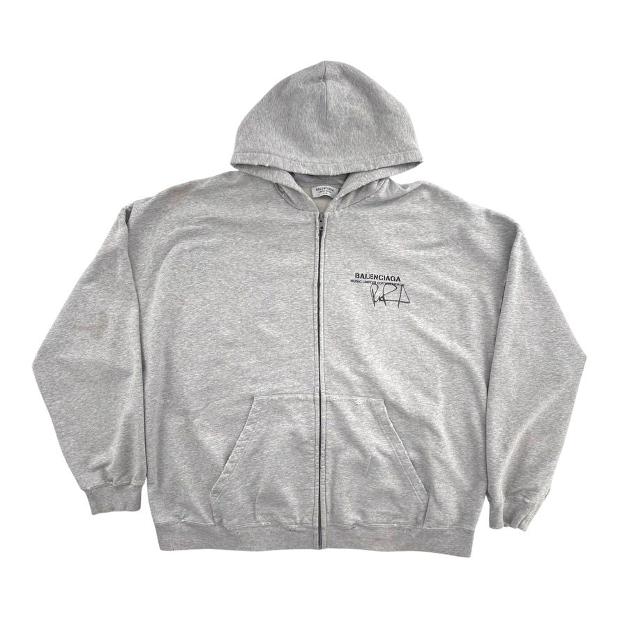 Balenciaga Music Zip Up Hoodie Grey