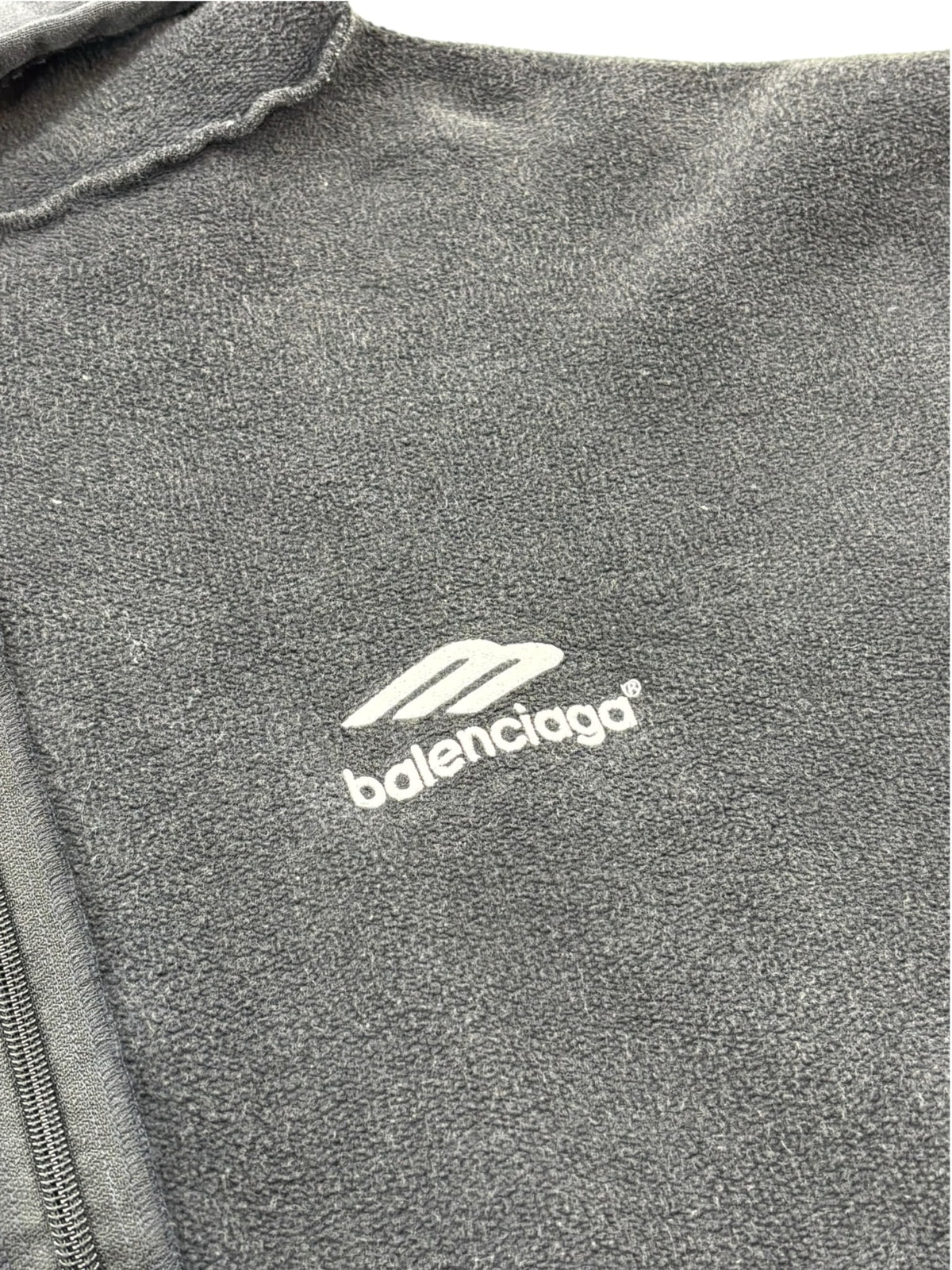 Balenciaga 3B Sports Icon Inside-Out Zip-Up Hoodie Black