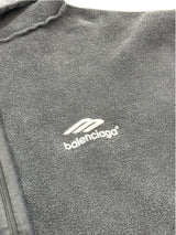 Balenciaga 3B Sports Icon Inside-Out Zip-Up Hoodie Black