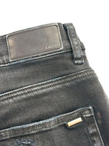 Amiri Logo Patch Distressed Denim Black Cream