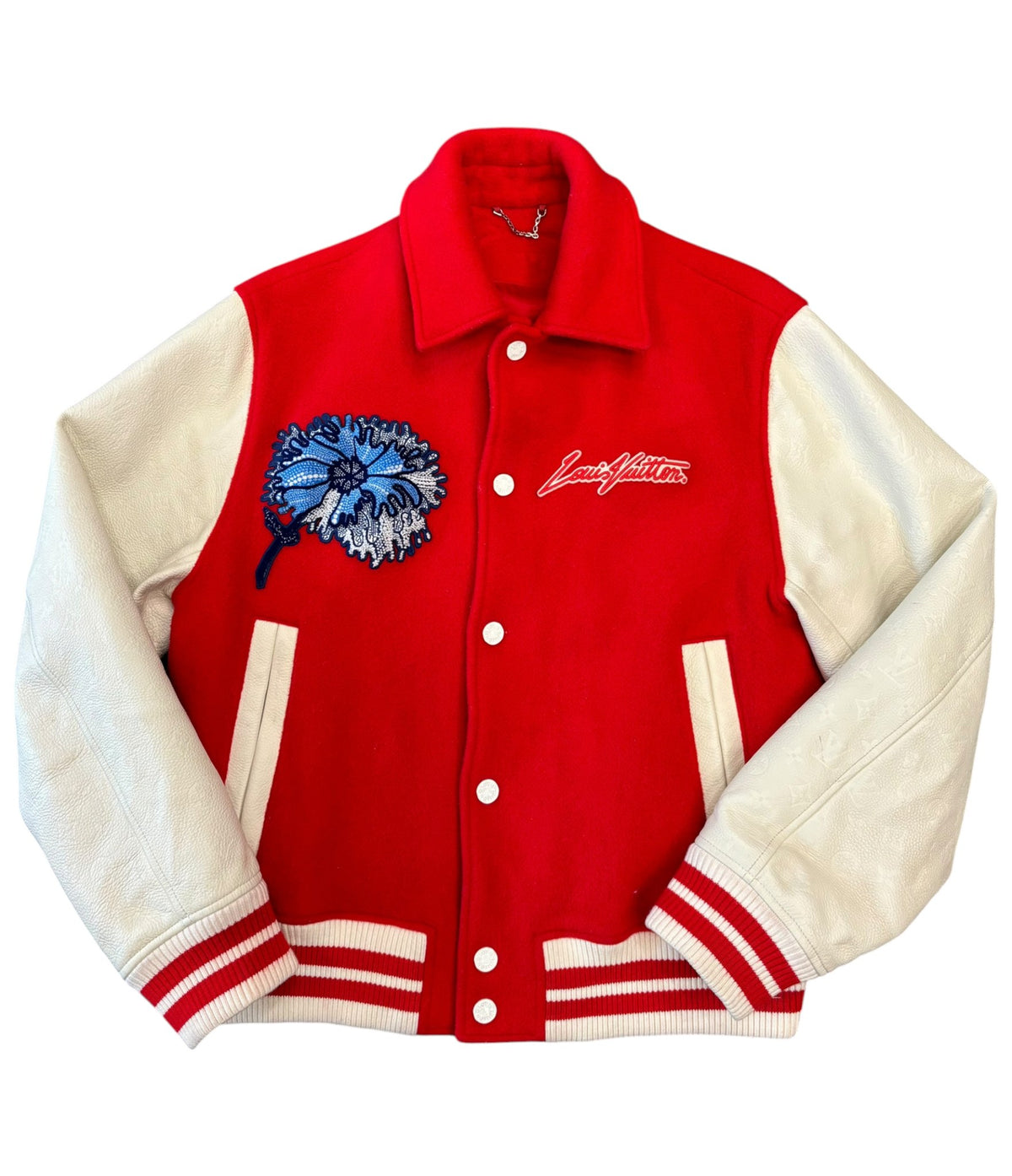 Louis Vuitton Yayoi Kusama Psychedelic Flower Embroidered Varsity Red