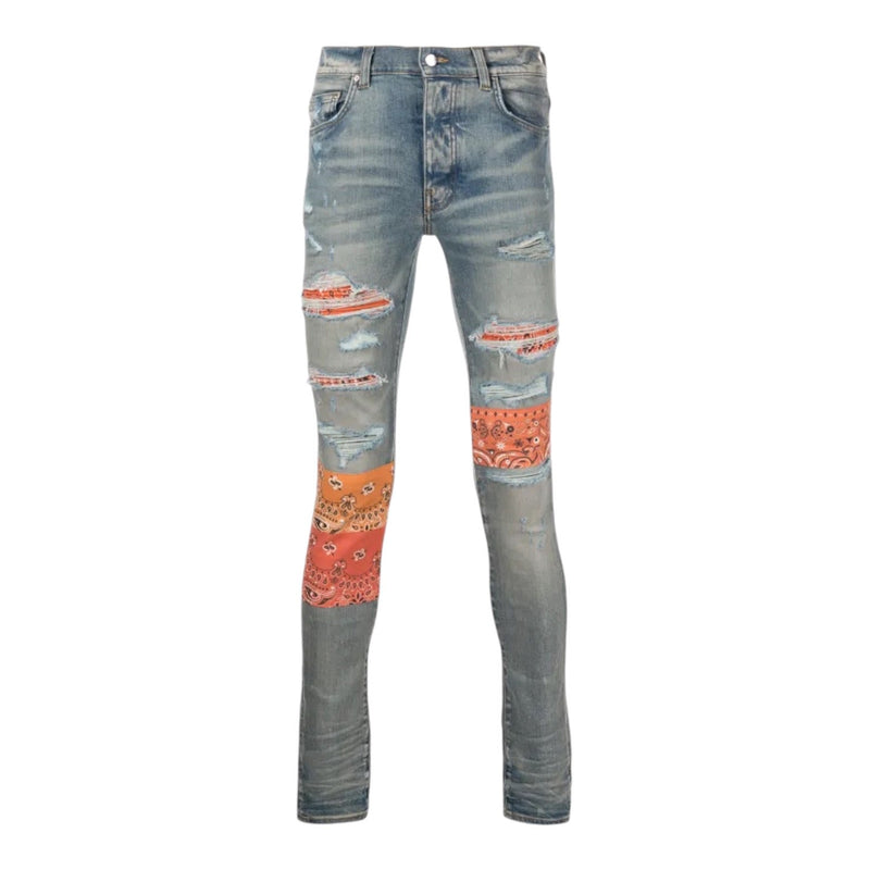 Amiri Bandana Artpatch Jeans Orange