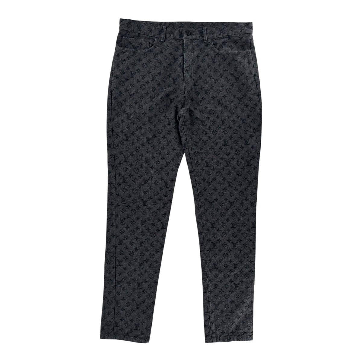 Louis Vuitton NBA Monogram Logo Denim Jeans Black