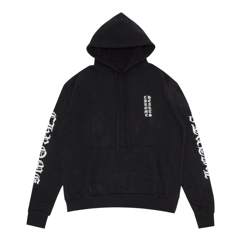 Chrome Hearts Plus Cross Allover Print Horseshoe Logo Hoodie Black