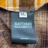 Satoshi Nakamoto Patchwork Logo Flannel Shirt Yellow/Brown