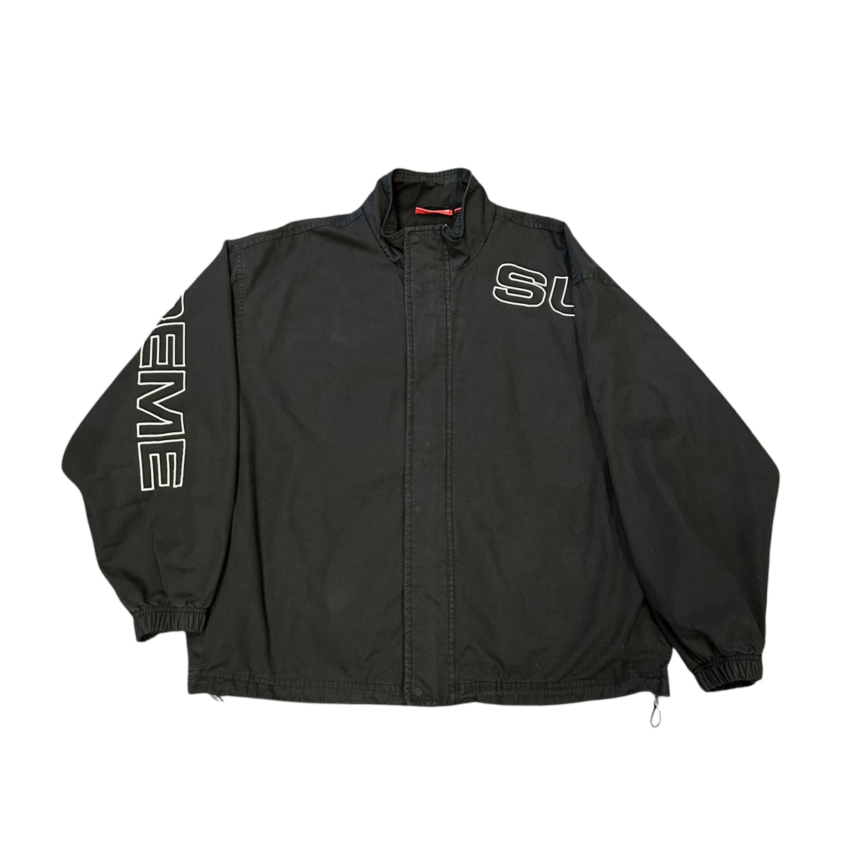 Supreme Spellout Embroidered Track Jacket Black