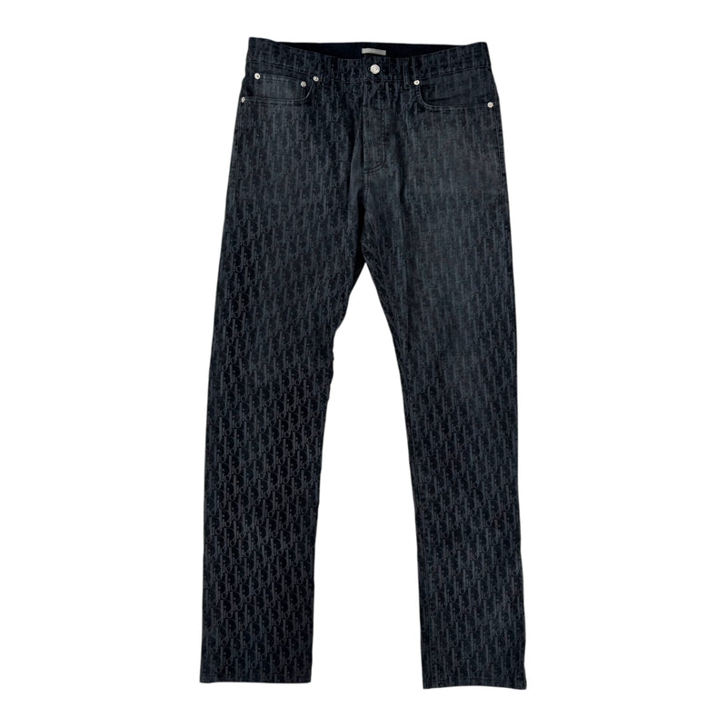 Dior Oblique Jacquard Velvet Denim Navy Pants