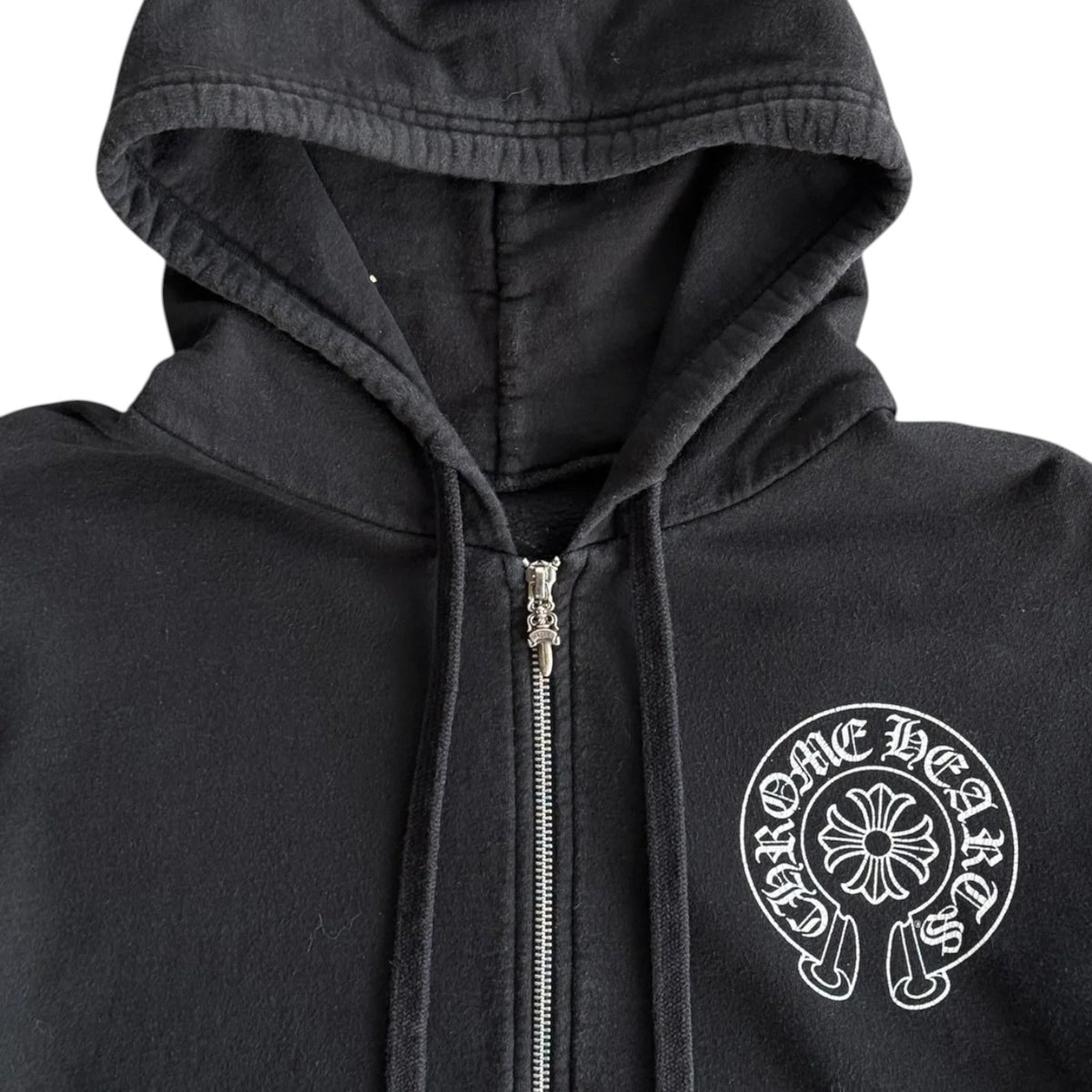 Chrome Hearts Las Vegas Horseshoe Logo Zip Up Hoodie Black
