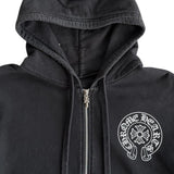 Chrome Hearts Las Vegas Horseshoe Logo Zip Up Hoodie Black