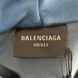 Balenciaga Distressed Logo Hoodie Blue
