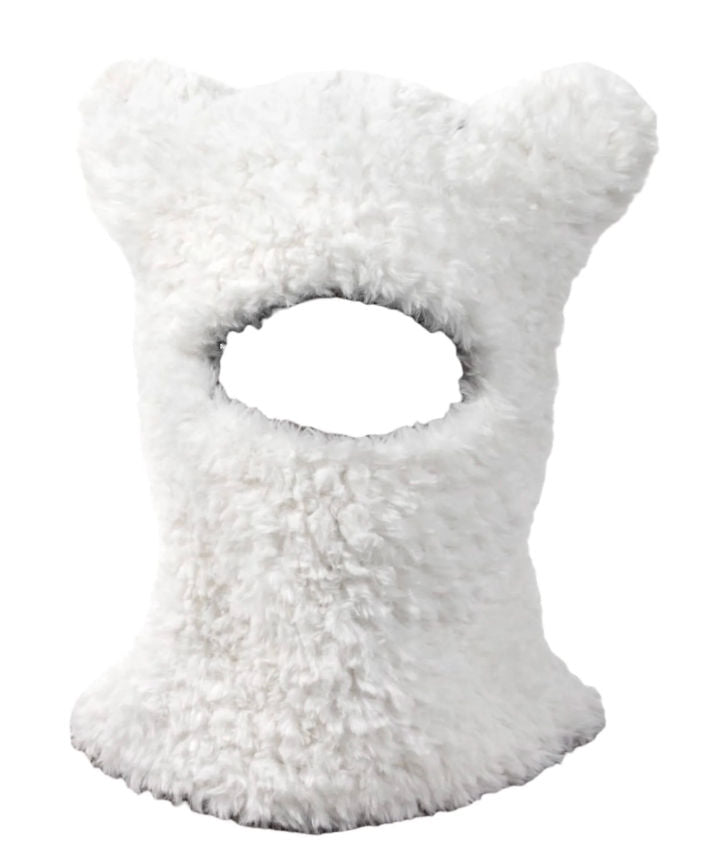 Arkyve Yeti Crochet Cat Mask White
