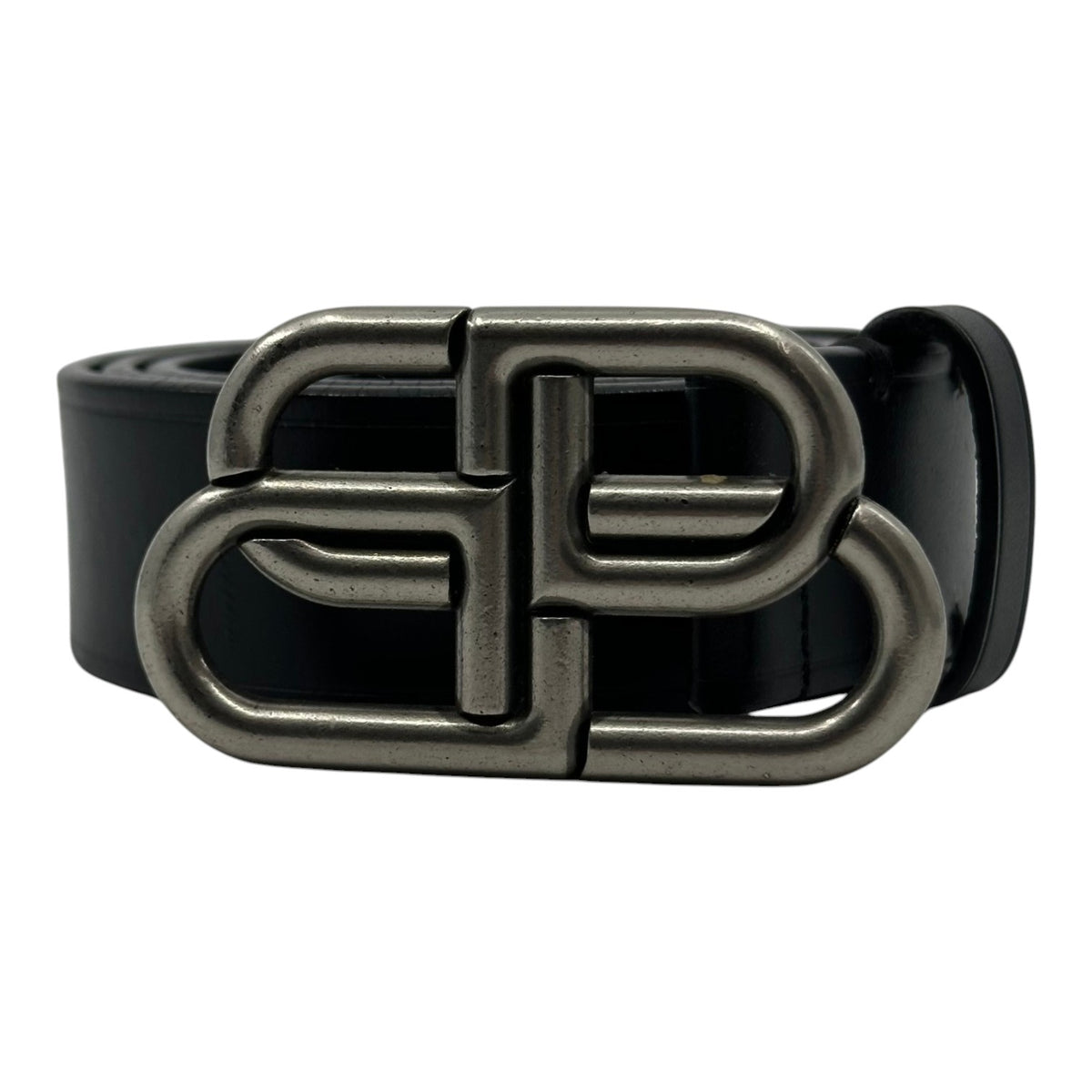 Balenciaga BB Large Leather Belt Black