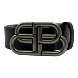 Balenciaga BB Large Leather Belt Black