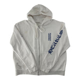 Chrome Hearts Vertical Logo Zip Hoodie White Blue