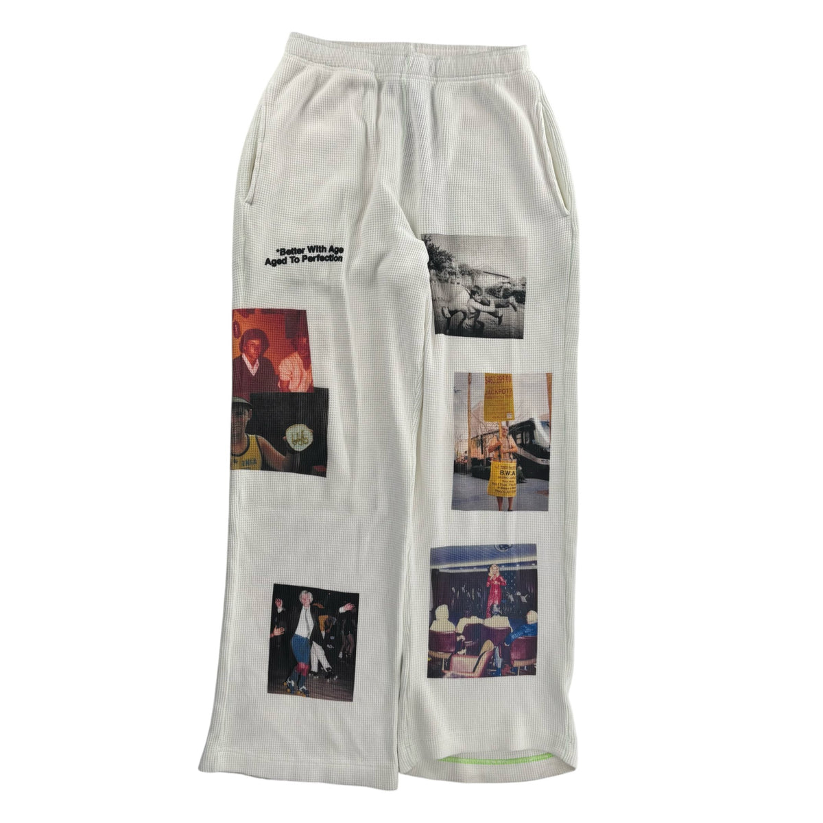 Better With Age Ricky Waffle Sweatpants White