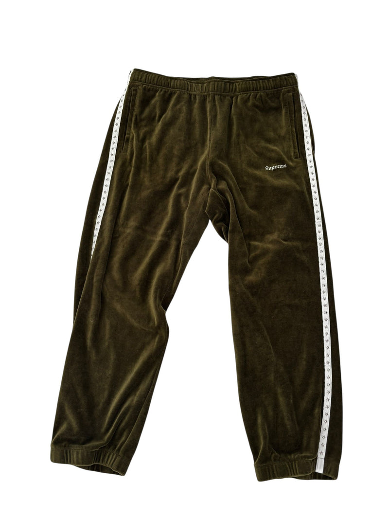 Supreme Velour Sweatpants Green - Lightly Worn