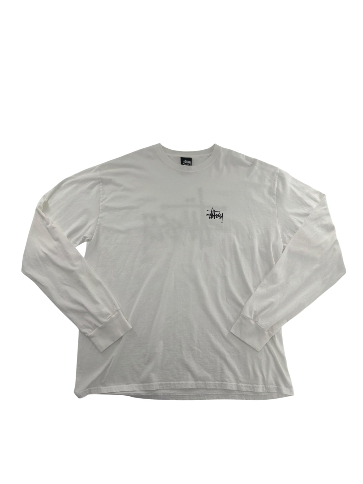 Stussy Logo Longsleeve White