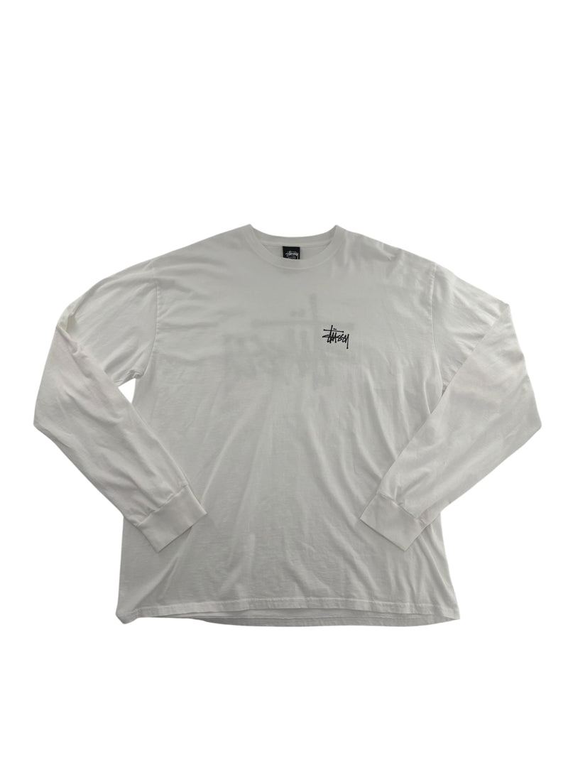 Stussy Logo Longsleeve White