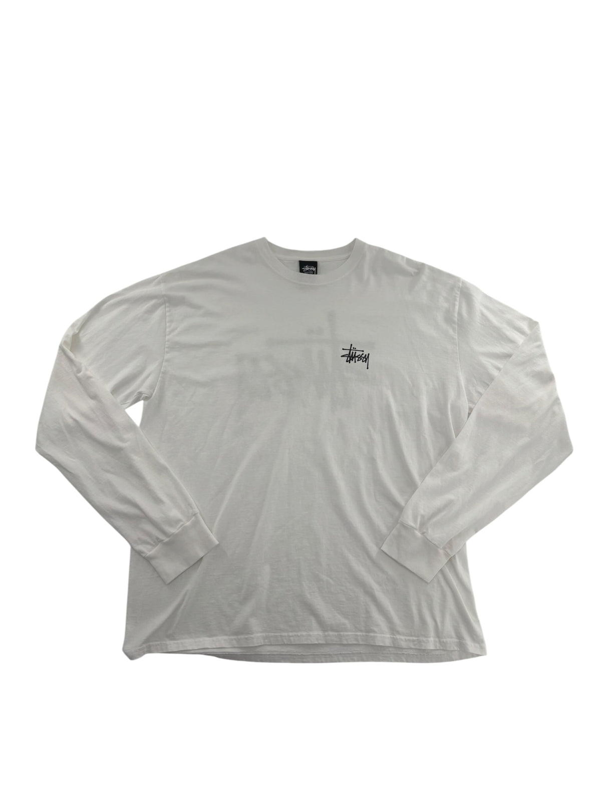 Stussy Logo Longsleeve White